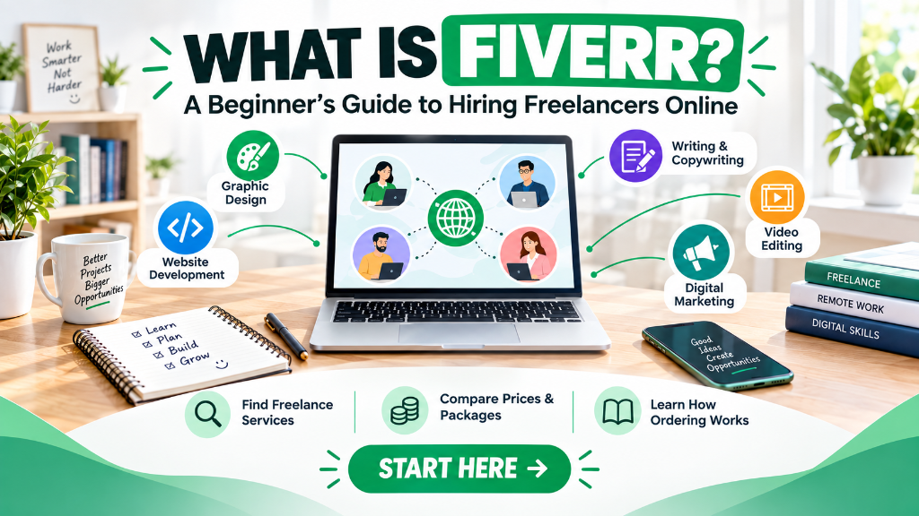 What Is Fiverr? A Beginner's Guide to Hiring Freelancers Online — infographic banner